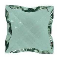 GREEN AMEHTYST CONCAVE NINETY CUT SQUARE (DES#52) 12MM 6.88 Cts.