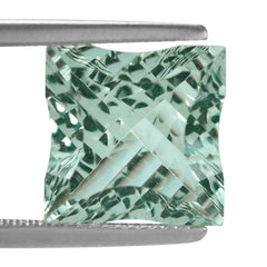 GREEN AMEHTYST CONCAVE NINETY CUT SQUARE (DES#52) 12MM 6.88 Cts.