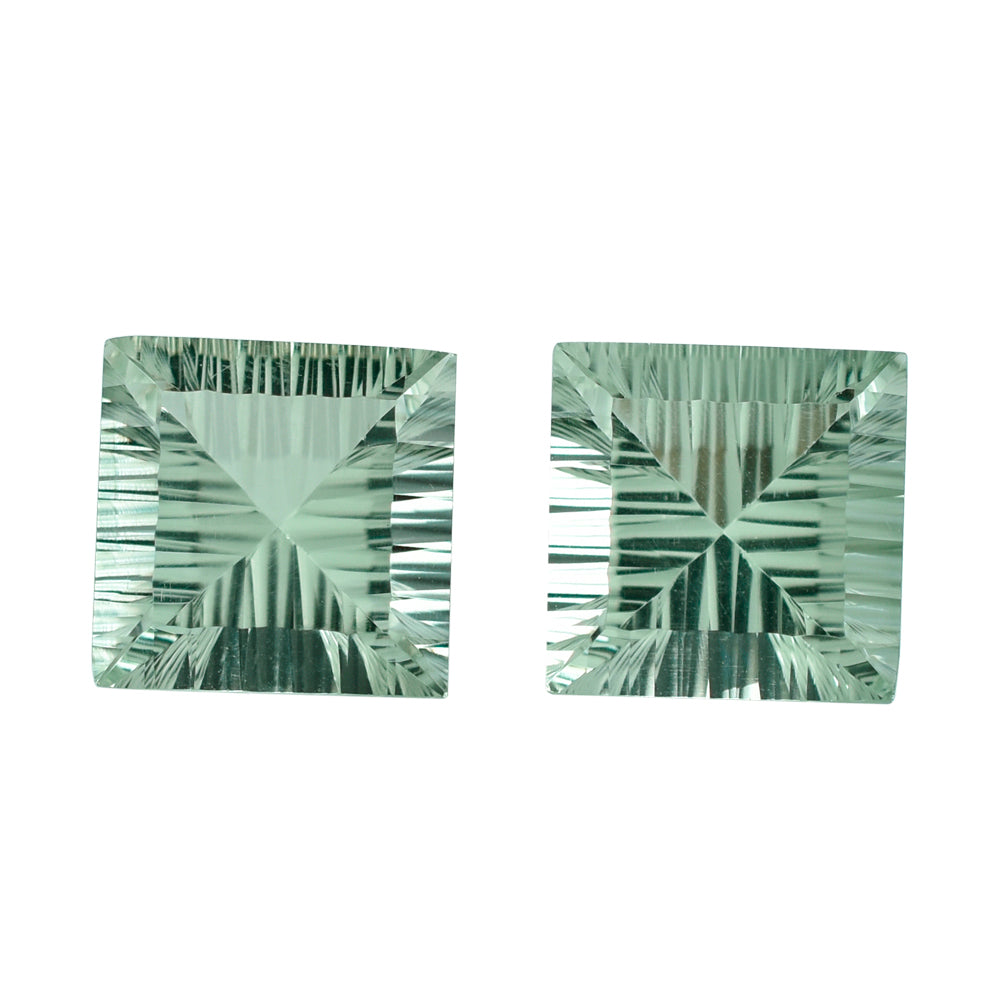 GREEN AMEHTYST CONCAVE CUT SQUARE (DES#48) 12MM 6.95 Cts.