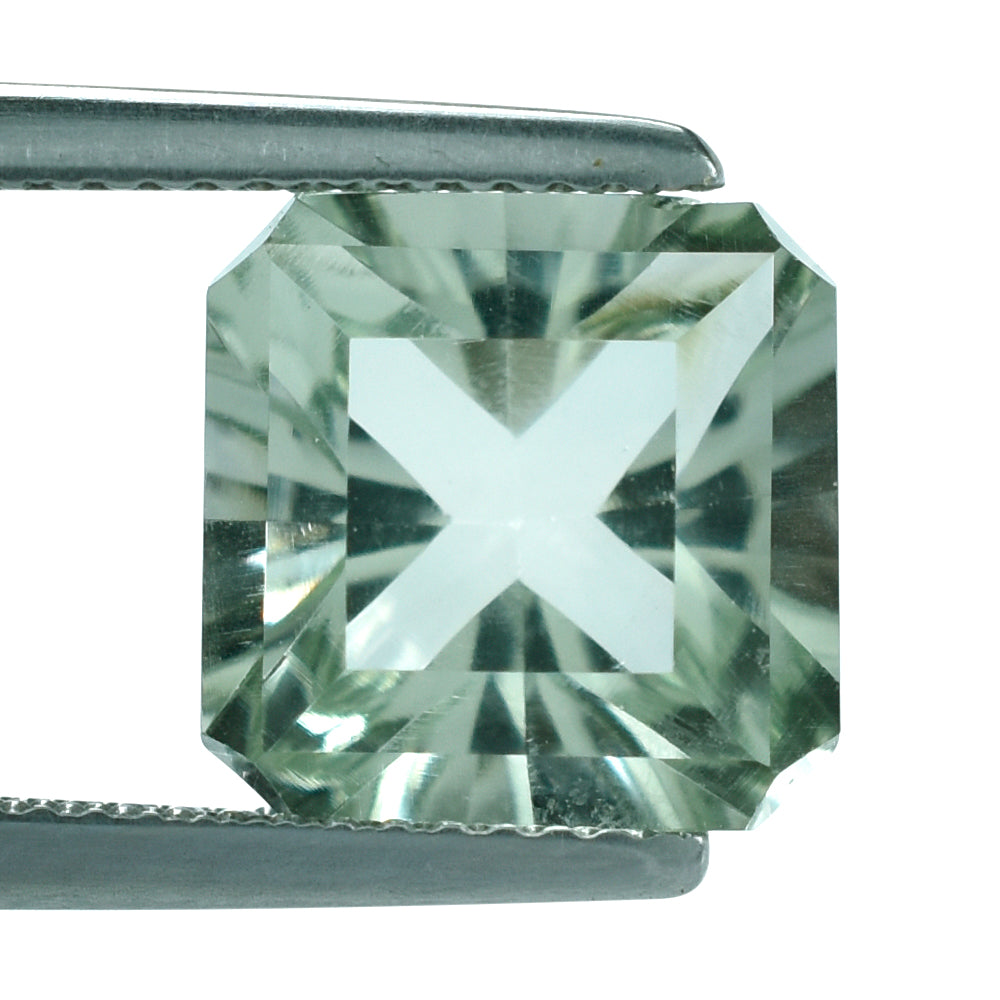 GREEN AMEHTYST CONCAVE SQUARE OCTAGON (DES#138) 10MM 4.10 Cts.