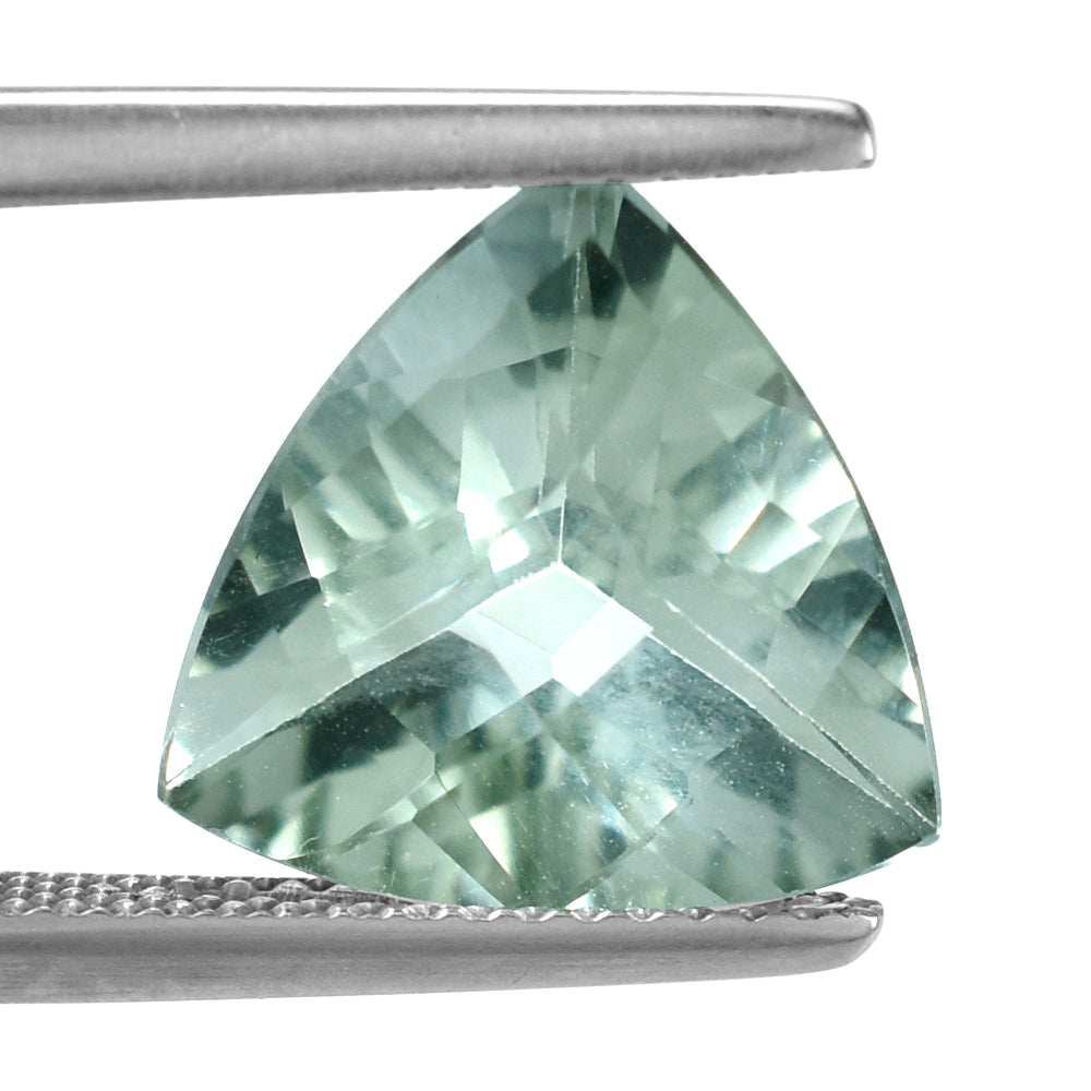 GREEN AMEHTYST CHECKER CUT TRILLION 12MM 4.40 Cts.