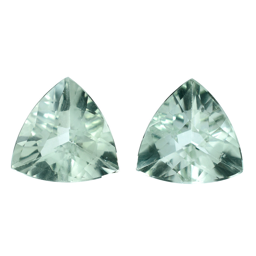 GREEN AMEHTYST CHECKER CUT TRILLION 12MM 4.40 Cts.