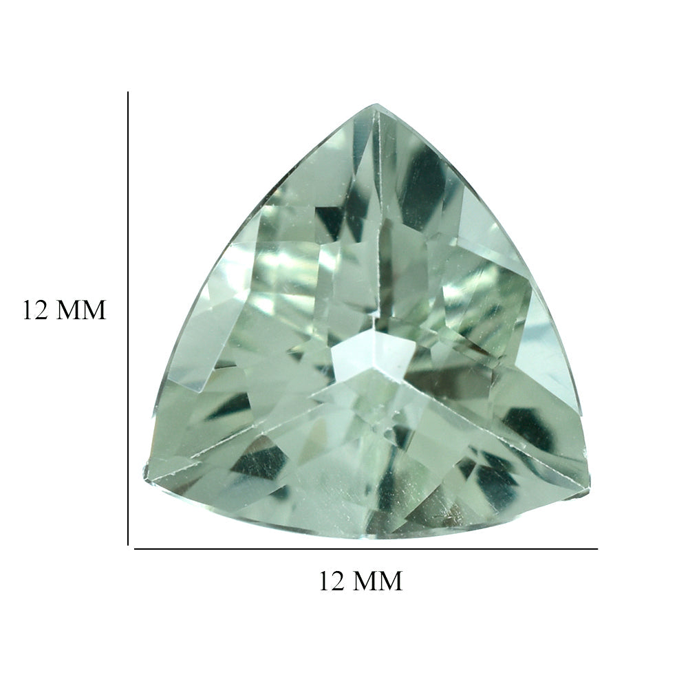 GREEN AMEHTYST CHECKER CUT TRILLION 12MM 4.40 Cts.