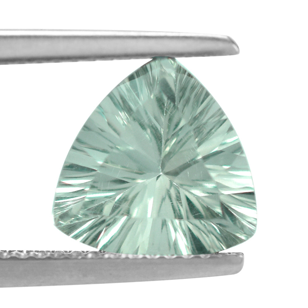 GREEN AMEHTYST CONCAVE CUT TRILLION 10MM 2.69 Cts.