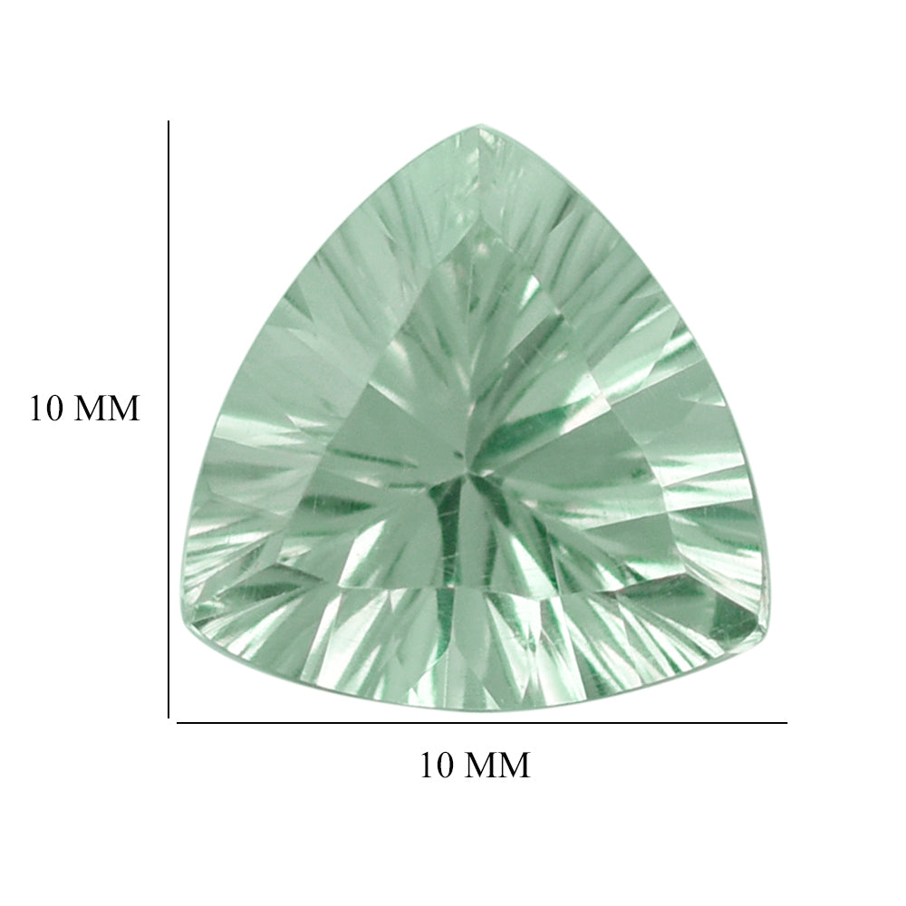 GREEN AMEHTYST CONCAVE CUT TRILLION 10MM 2.69 Cts.