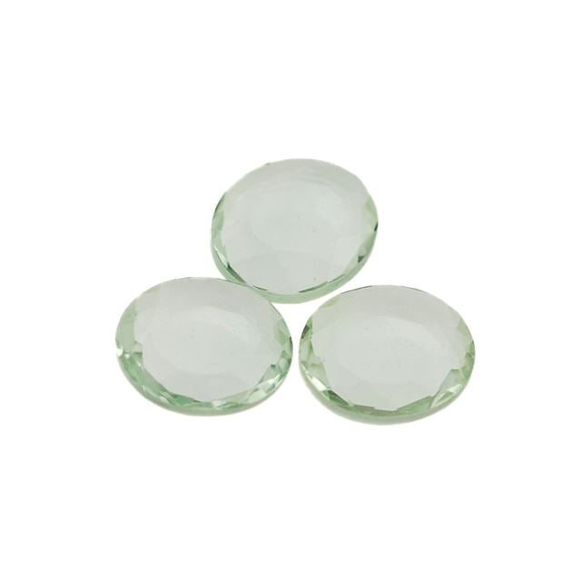 GREEN AMETHYST BOTH SIDE TABLE CUT OVAL 7X6MM 0.76 Cts.