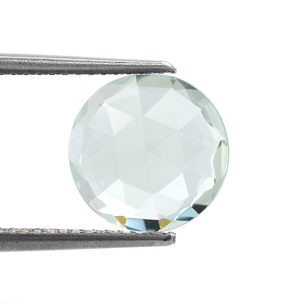 GREEN AMETHYST TOP TABLE ROSE CUT BACK ROUND (C-2/CLEAN) 10.00MM 2.20 Cts.