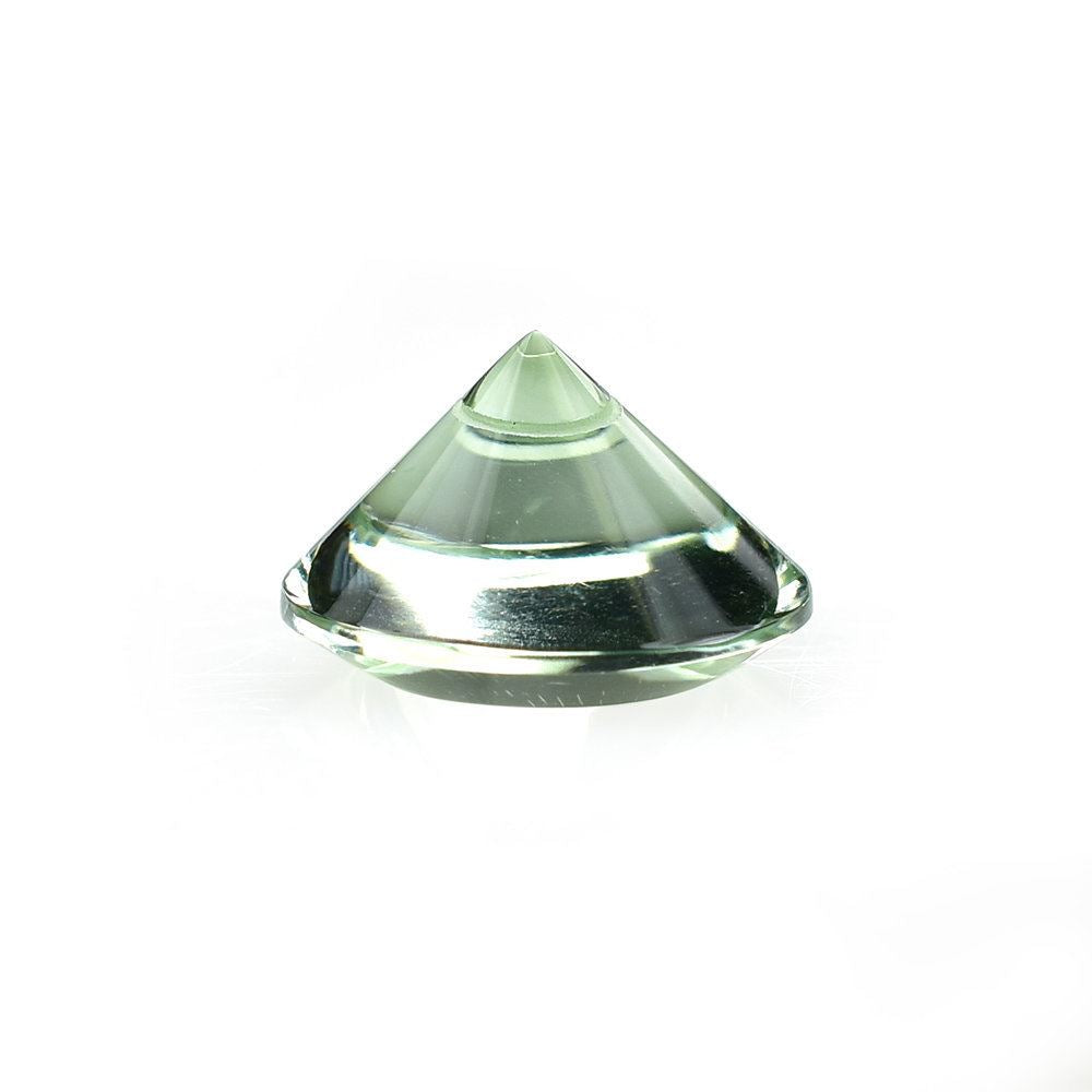 GREEN AMETHYST SPIRAL CUT ROUND (SUPER/CLEAN) 15.00X15.00MM 10.07 Cts.