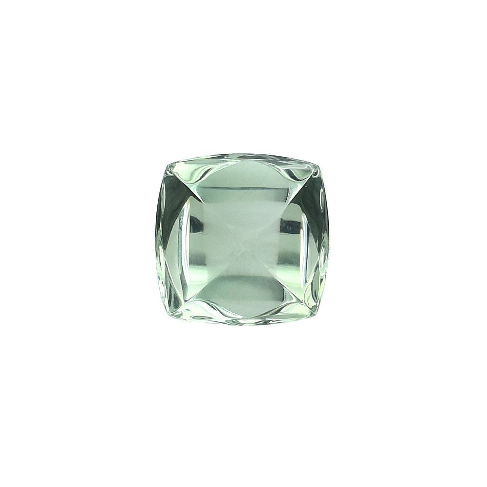 GREEN AMETHYST SUGARLOAF CUSHION CAB (SUPER/CLEAN) 10.00X10.00MM 4.19 Cts.