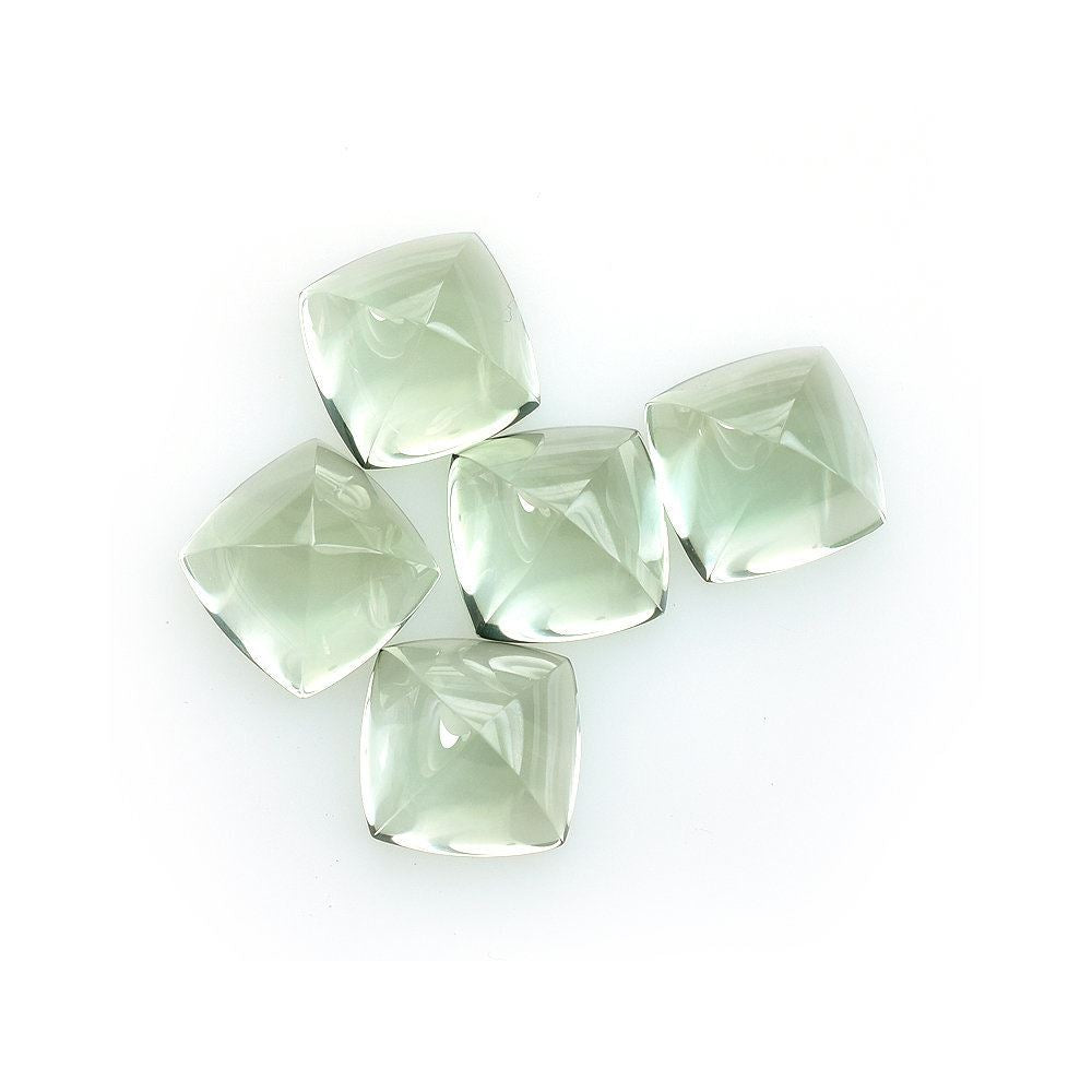 GREEN AMETHYST SUGARLOAF CUSHION CAB (SUPER/CLEAN) 10.00X10.00MM 4.19 Cts.