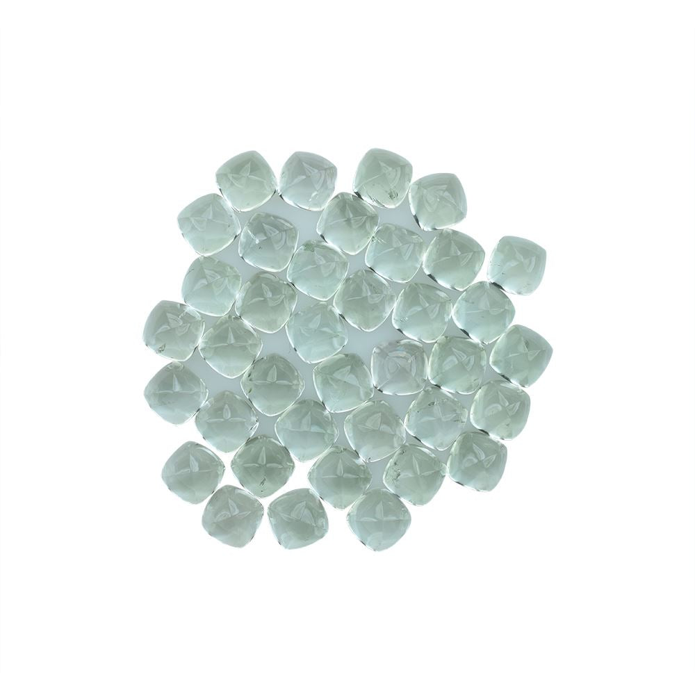 GREEN AMETHYST SUGARLOAF CUSHION CAB (C1/HI) 10.00X10.00MM 5.19 Cts.