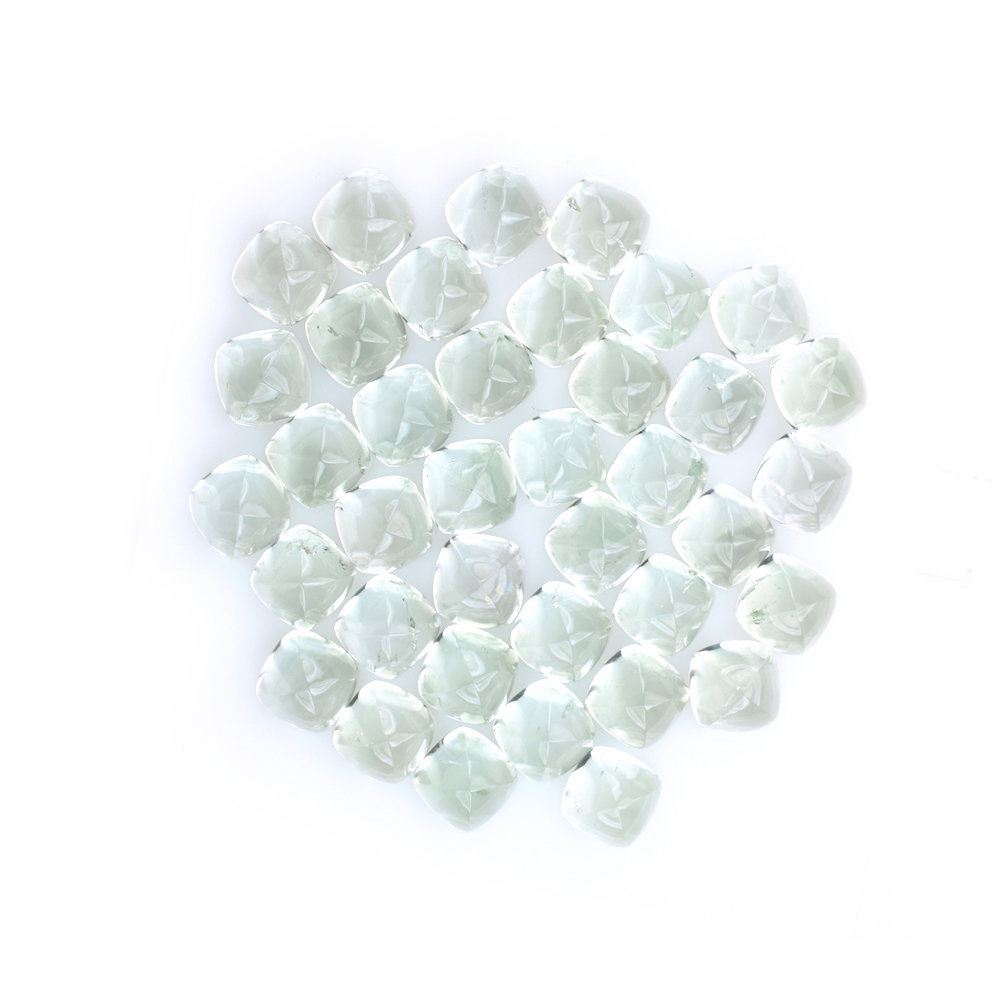 GREEN AMETHYST SUGARLOAF CUSHION CAB (SUPER/HI) 12.00X12.00MM 8.56 Cts.