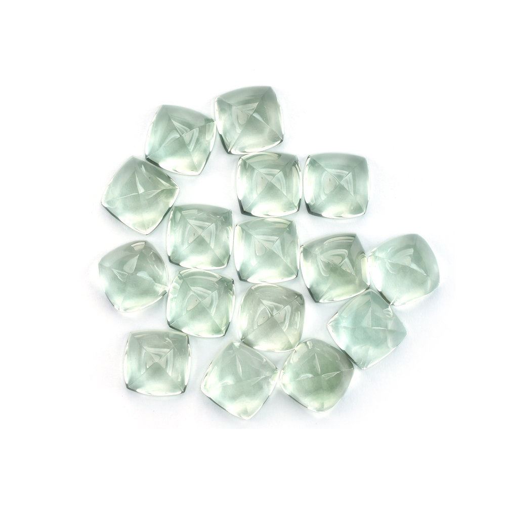 GREEN AMETHYST SUGARLOAF CUSHION CAB (C1/CLEAN) 10.00X10.00MM 4.53 Cts.
