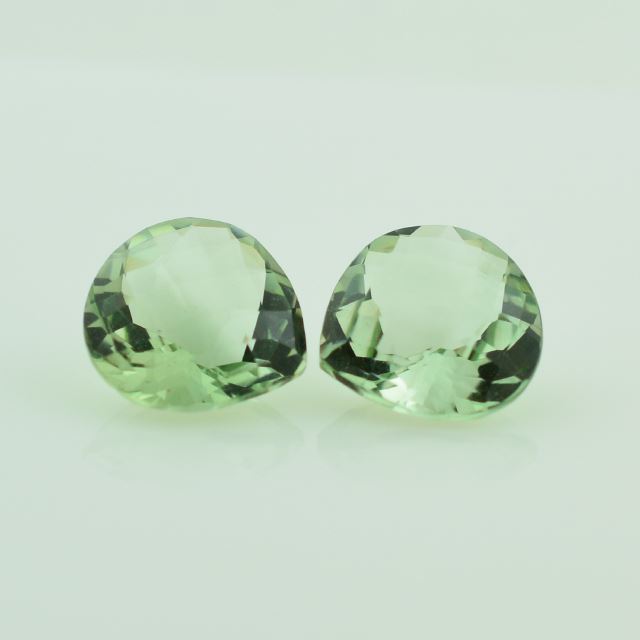 GREEN AMETHYST CHECKER CUT PEAR 14MM 7.35 Cts.