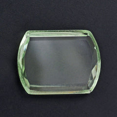 GREEN AMETHYST TABLE CUT FLAT BOTTOM SHIELD 20X15MM 9.23 Cts.