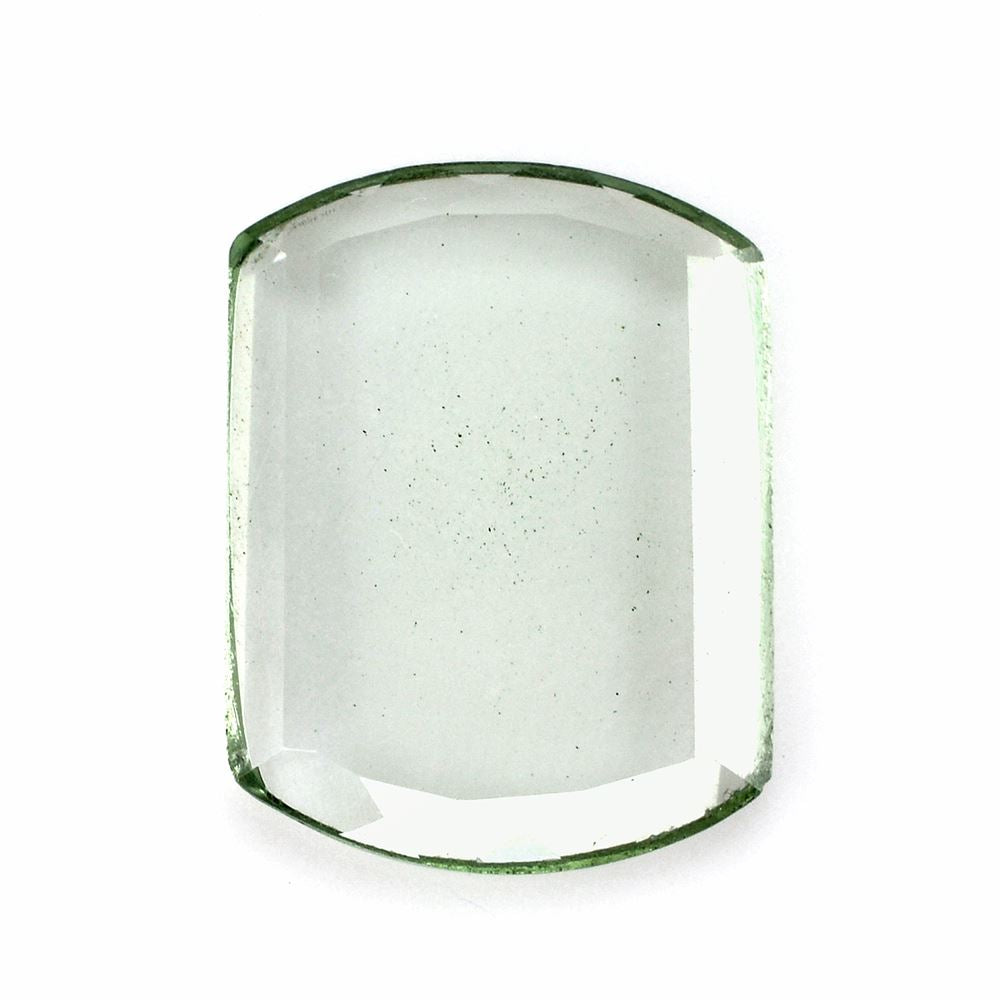 GREEN AMETHYST TABLE CUT FLAT BOTTOM SHIELD 20X15MM 9.23 Cts.