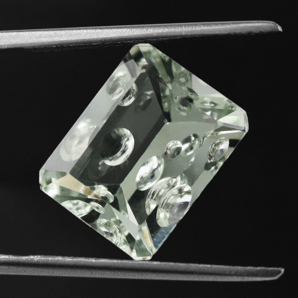 GREEN AMETHYST SUPPER BUBBLE OCTAGON 13X10MM 5.65 Cts.
