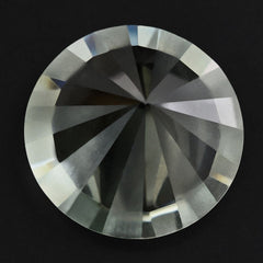 GREEN AMETHYST ROUND DIAMOND CUT WITH ONE FACE POLISH ONE UNPOLISH 17MM 14.15 Cts.