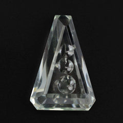 GREEN AMETHYST SUPPER BUBBLE TAPPER BAGUTTE 13X9MM 3.41 Cts.