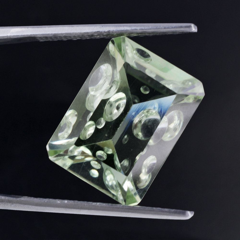 GREEN AMETHYST SUPPER BUBBLE OCTAGON 16X12MM 9.41 Cts.