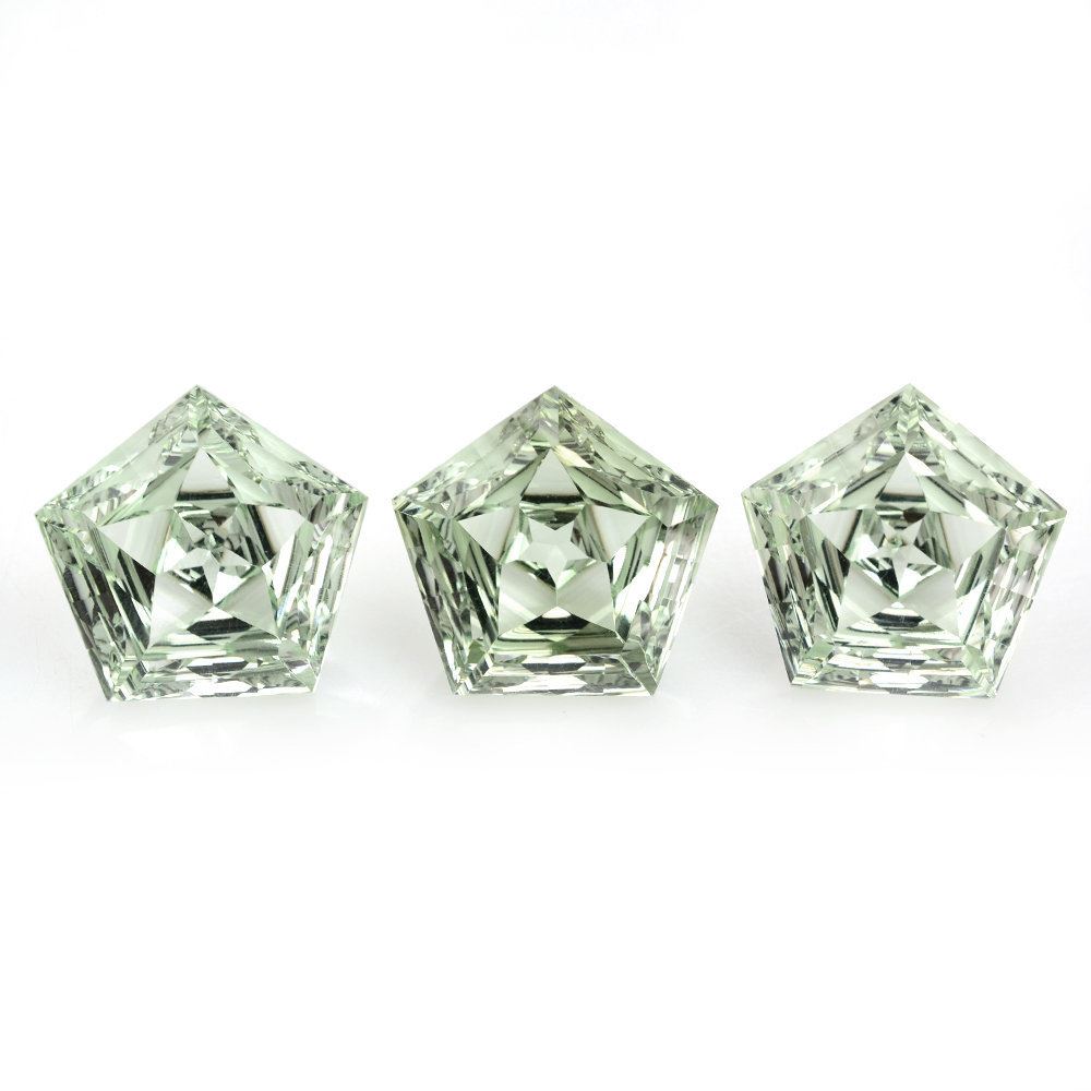 GREEN AMETHYST STAR PENTAGON (DES#95) 15MM 10.62 Cts.
