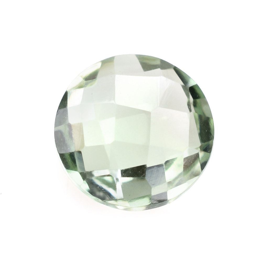 GREEN AMETHYST SPECIAL CHECKER BRIOLETTE ROUND 8MM 1.76 Cts.