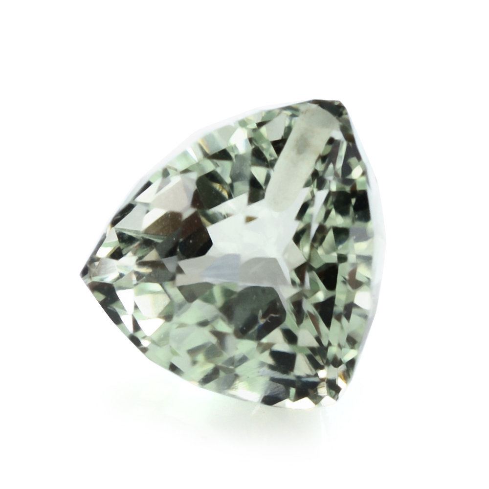 GREEN AMETHYST TRILLION CHOPASA (DES#39) (HALF DRILL) 10MM 5.44 Cts.
