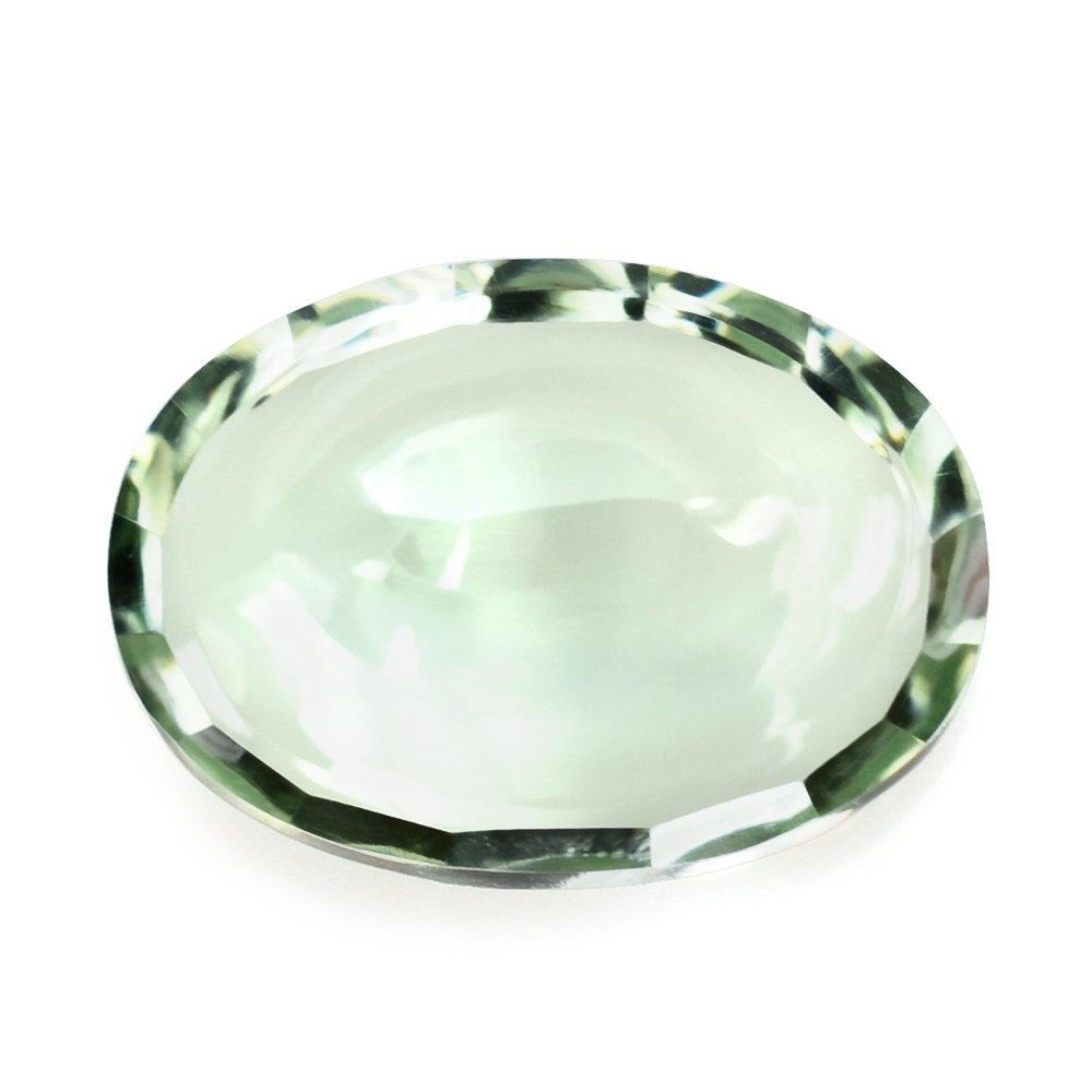 GREEN AMETHYST SWIRL CUT OVAL (DES#84) 14X10MM 5.50 Cts.
