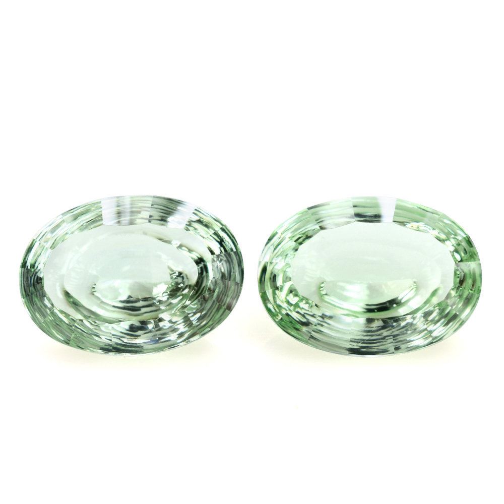 GREEN AMETHYST SWIRL CUT OVAL (DES#84) 14X10MM 5.50 Cts.