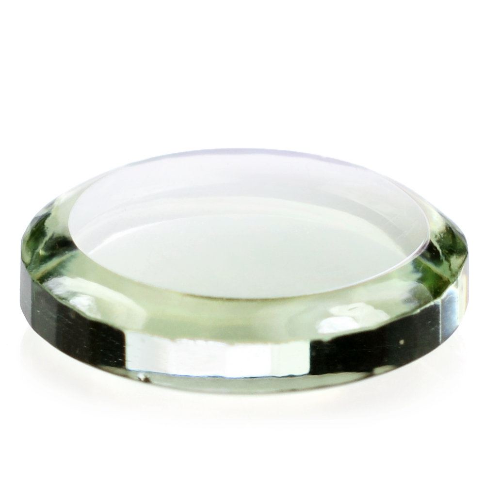 GREEN AMETHYST ROUND DISK 14MM 6.42 Cts.