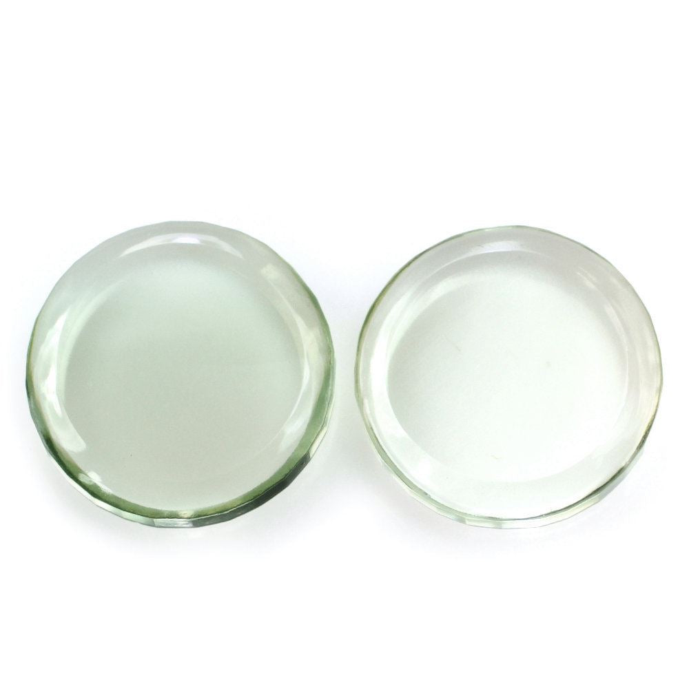 GREEN AMETHYST ROUND DISK 14MM 6.42 Cts.