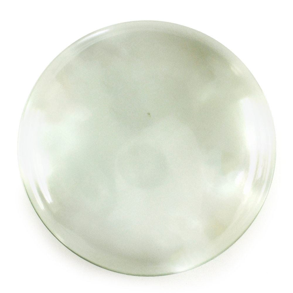 GREEN AMETHYST ROUND CAB (FLAT) 15MM 5.95 Cts.