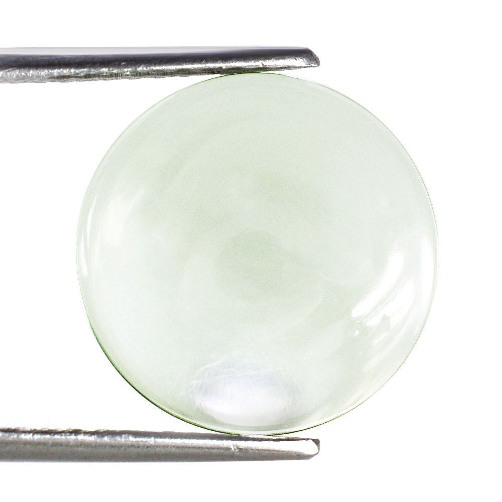 GREEN AMETHYST ROUND CAB (FLAT) 15MM 5.95 Cts.