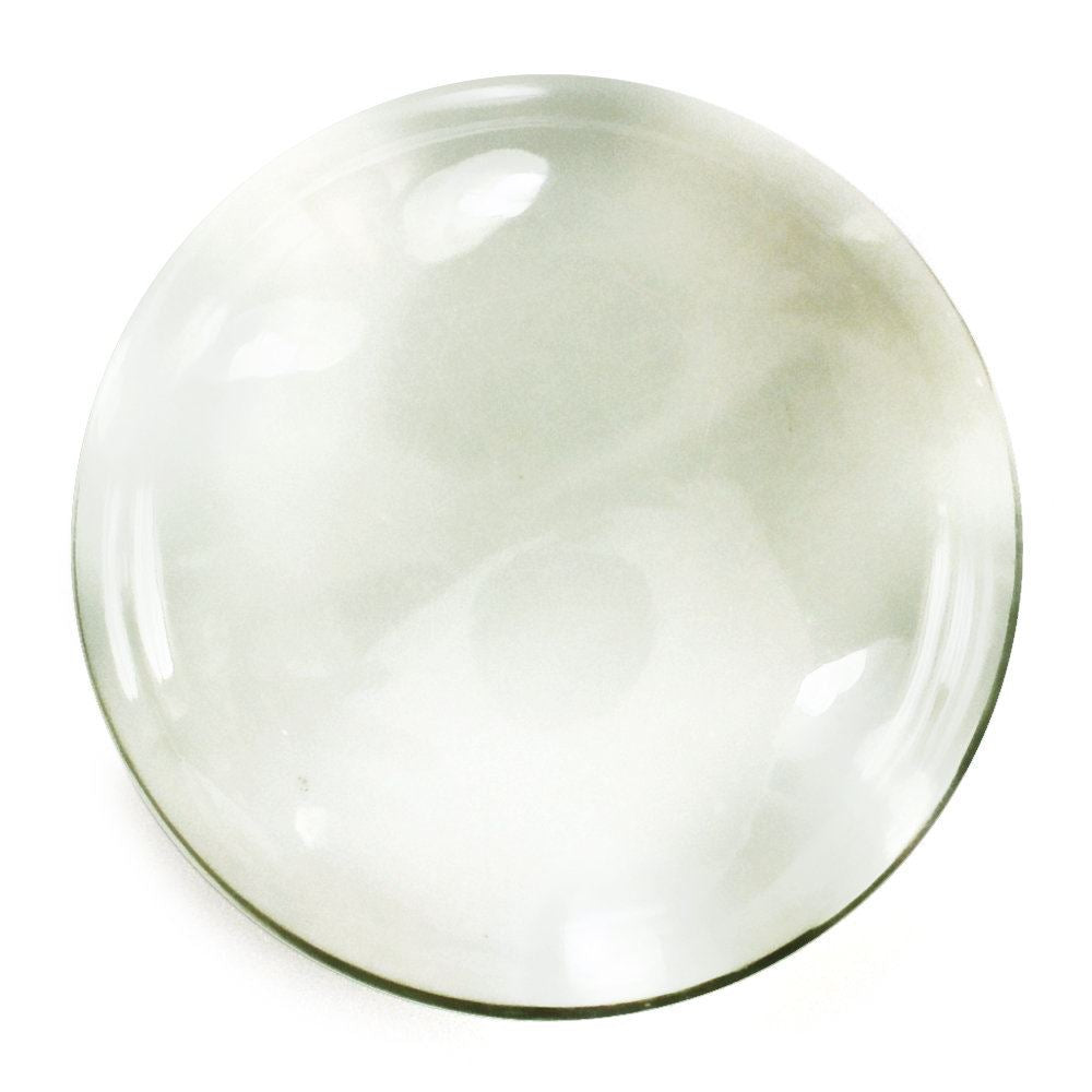 GREEN AMETHYST ROUND CAB (FLAT) 15MM 7.45 Cts.