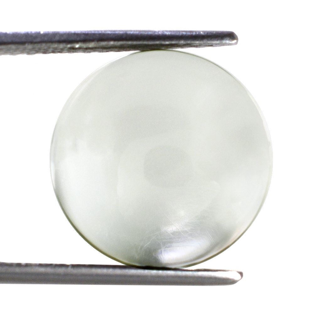 GREEN AMETHYST ROUND CAB (FLAT) 15MM 7.45 Cts.
