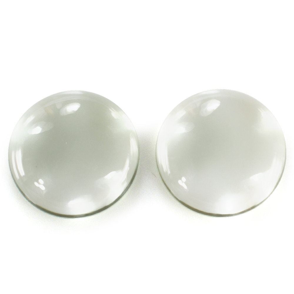 GREEN AMETHYST ROUND CAB (FLAT) 15MM 7.45 Cts.