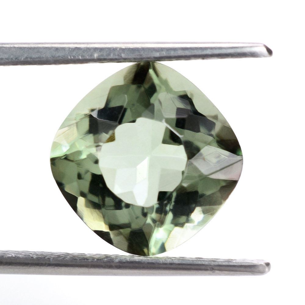 GREEN AMETHYST SPECIAL CUT CUSHION 11MM 5.49 Cts.