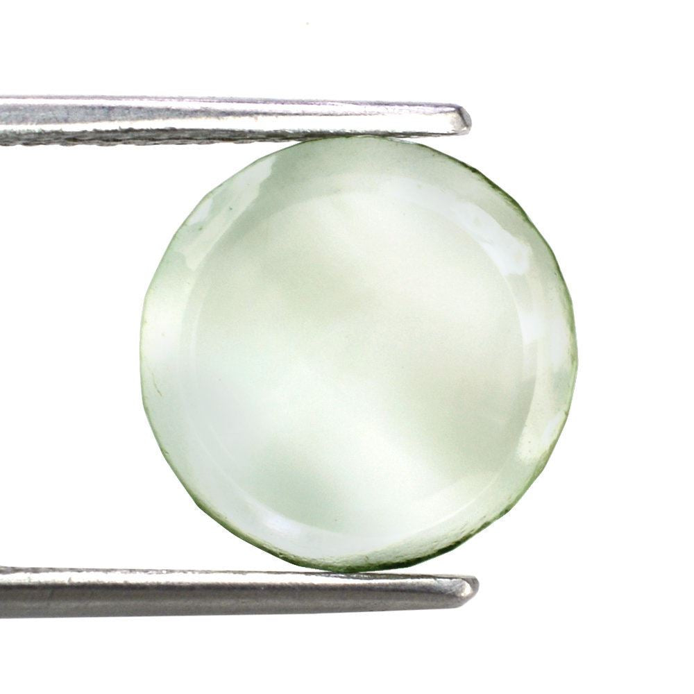 GREEN AMETHYST ROUND DISK 12MM 4.85 Cts.