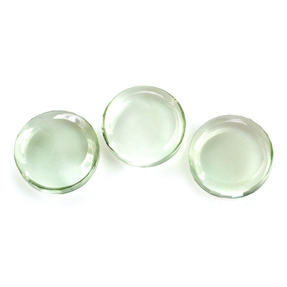 GREEN AMETHYST ROUND DISK 12MM 4.85 Cts.