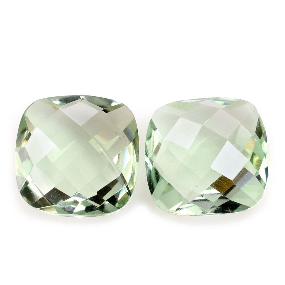GREEN AMETHYST SPECIAL CHECKER BRIOLETTE CUSHION 11MM 4.63 Cts.