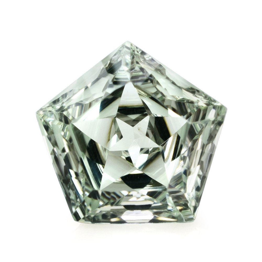 GREEN AMETHYST STAR PENTAGON (DES#95) 12MM 5.09 Cts.