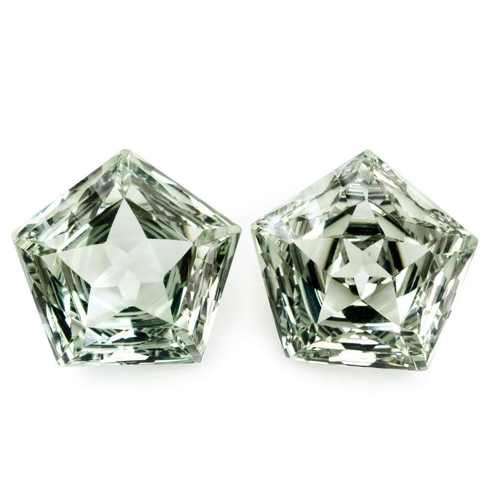 GREEN AMETHYST STAR PENTAGON (DES#95) 12MM 5.09 Cts.