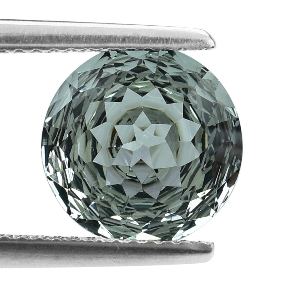 GREEN AQUAMARINE NIRVANA CUT ROUND (CLEAN) 10.00X10.00 MM 3.2 Cts.