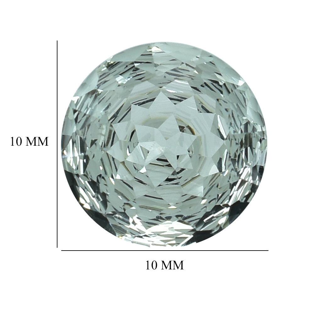 GREEN AQUAMARINE NIRVANA CUT ROUND (CLEAN) 10.00X10.00 MM 3.2 Cts.
