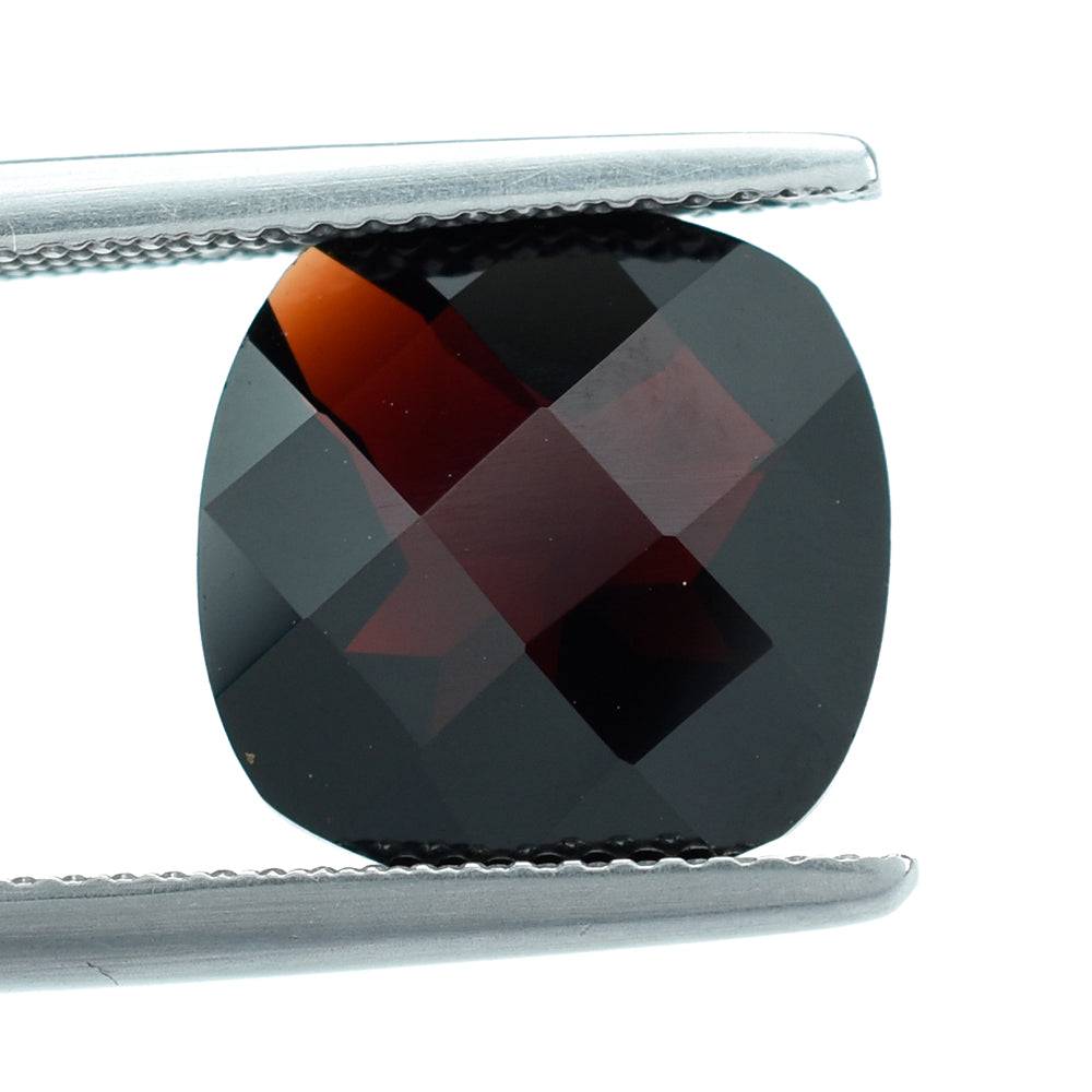 GARNET CHECKER CUT CUSHION (DARK RED/) 12.00X12.00 MM 6.66 Cts.