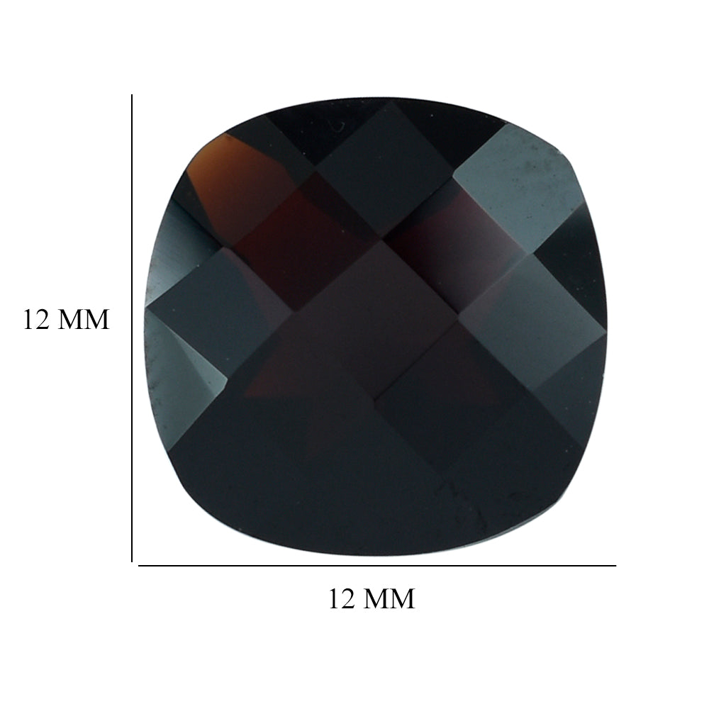 GARNET CHECKER CUT CUSHION (DARK RED/) 12.00X12.00 MM 6.66 Cts.