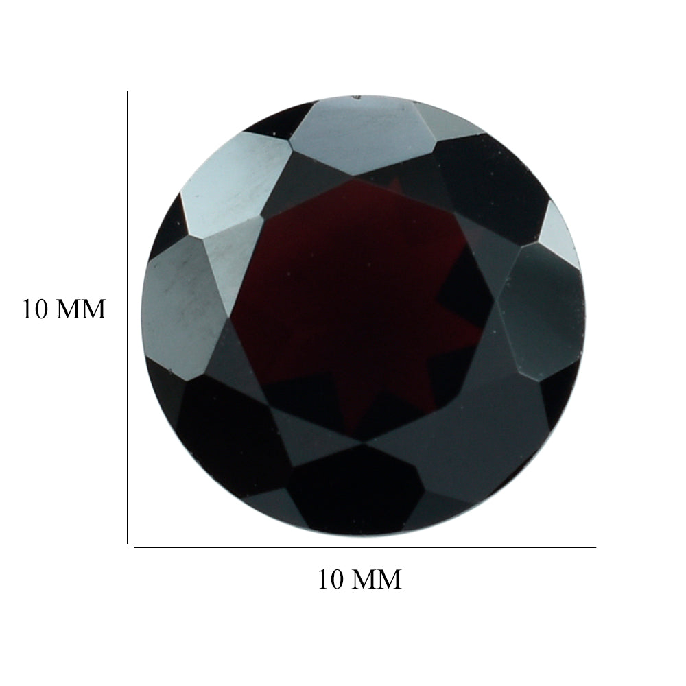GARNET RED CUT ROUND (DARK/CLEAN) 10.00X10.00 MM 3.58 Cts.