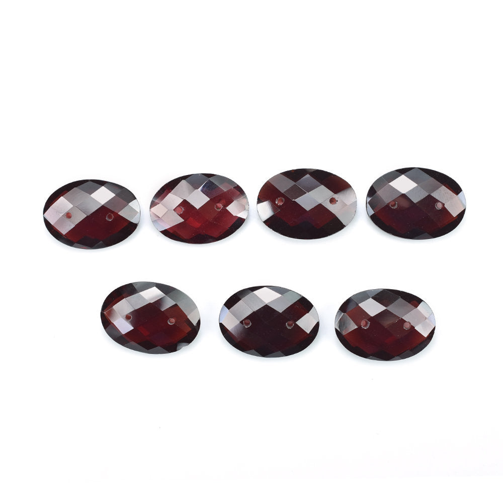 GARNET RED CHECKER BRIOLETTE OVAL (MEDIUM/CLEAN) 18.00X13.00 MM 11.35 Cts.