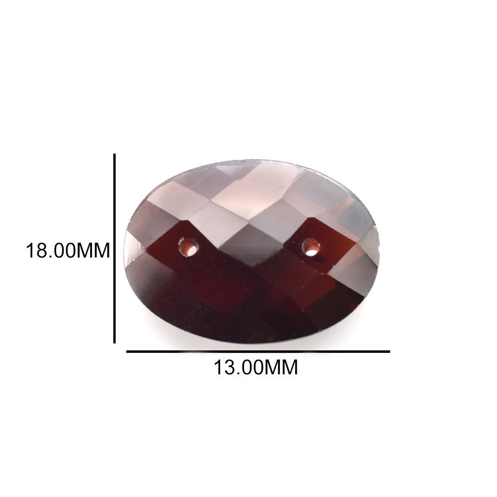 GARNET RED CHECKER BRIOLETTE OVAL (MEDIUM/CLEAN) 18.00X13.00 MM 11.35 Cts.