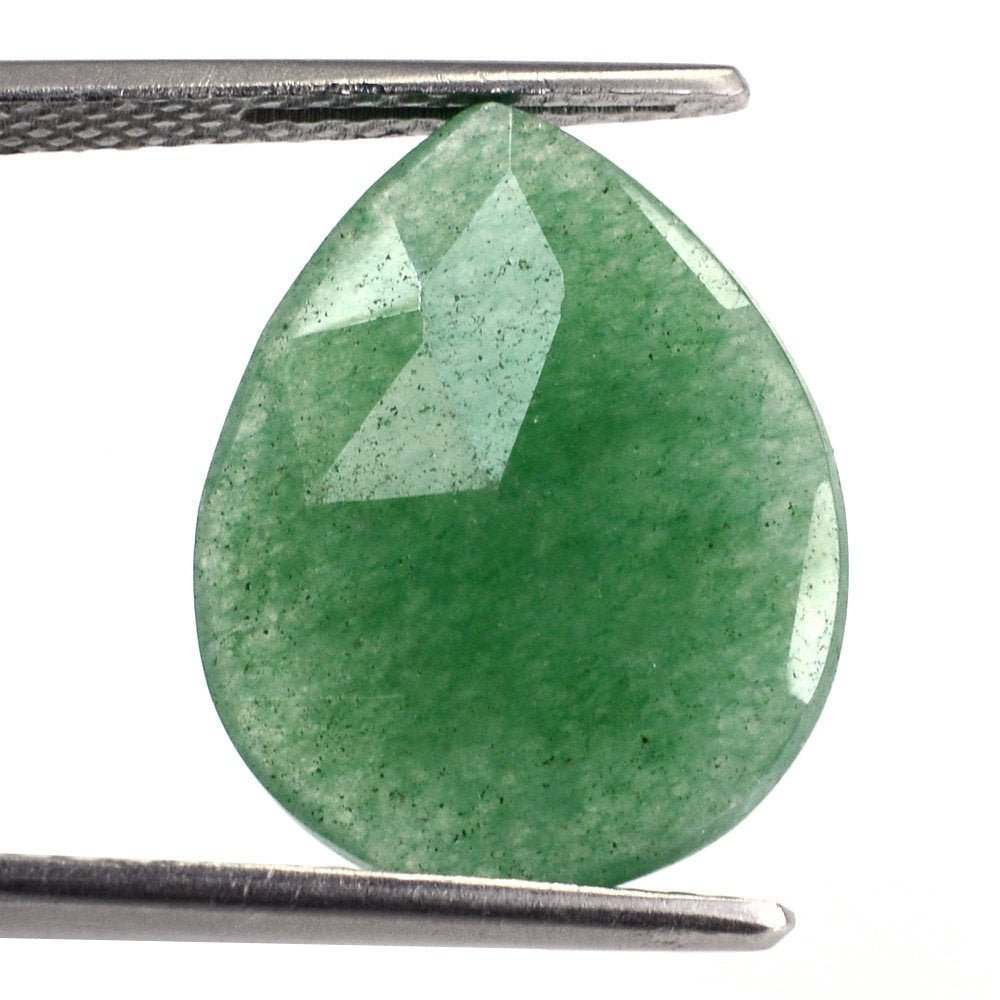 GREEN AVENTURINE ROSE CUT BRIOLETTE PEAR (MEDIUM) 18X14.50MM 7.29 Cts.